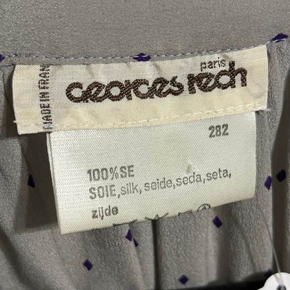 SOLD🌟Georges Rech Vintage Diamond Print Grey Purple Dress Sz-XL - Picture 10 of 12